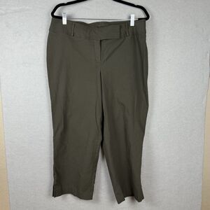 Eileen Fisher Stretch Ankle Crepe Dress‎ Pant in Dark Olive Sz XL Office Capsule